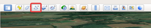 A Google Earth Pro screen capture of the toolbar with the Add Path icon highlighted