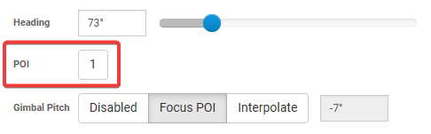 A screen shapshot of Litchi's Mission Hub showing the POI selection